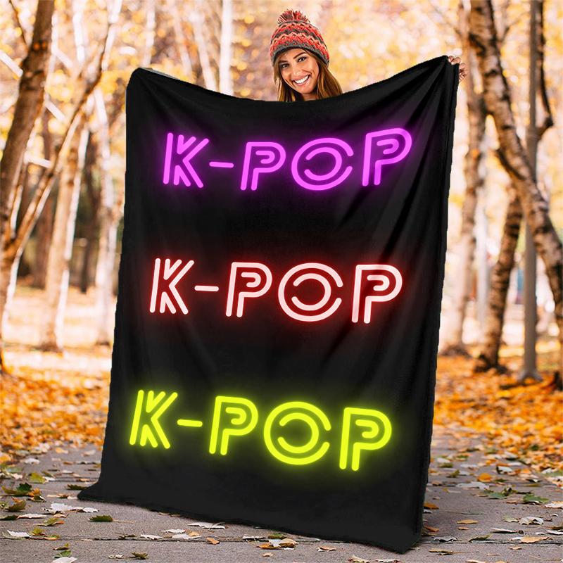 KPOP Flannel Blanket Soft Warm All-Season Throw, Design for Camping, Car Travel, Hiking Sofa, Bed, Office Perfect Gift for Parties