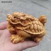 Cliff Cypress Longevity Turtle Ornament Solid Wood Carving Crafts Living Room Home Decor Feng Shui Decoration Gifts To Elders