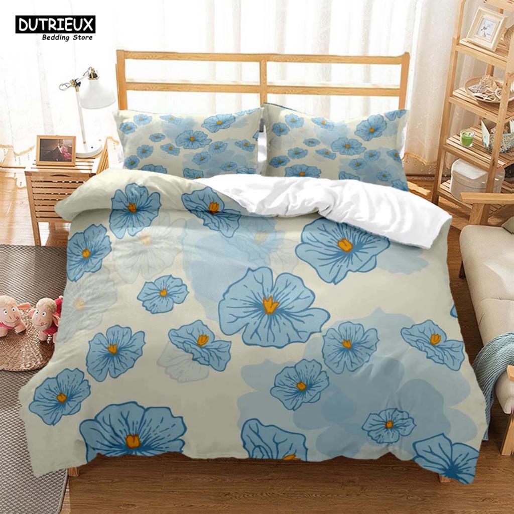 Comforter The Flower Pattern Is Simple And Fresh Soft And Comfortable Customizable Comforter Bedding Sets Bedding Set Luxury