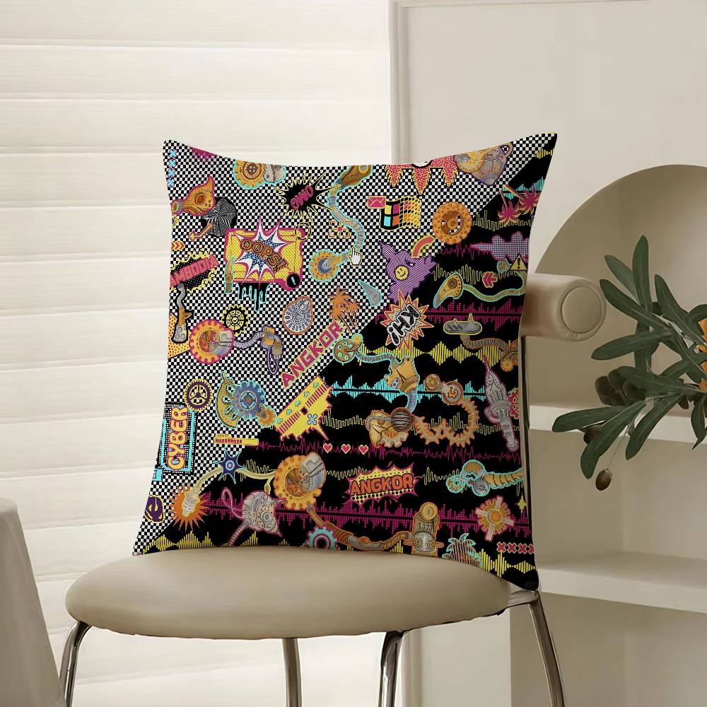 Восточный Классический Будда Статуя Принт Наволочка Комфорт Диван Кровать Шелковистая элегантная Невидимая молния Декоративная наволочка