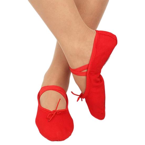 DYS Детские парусиновые мягкие балетные танцевальные туфли для взрослых, пуанты, танцевальные гимнастические тапочки