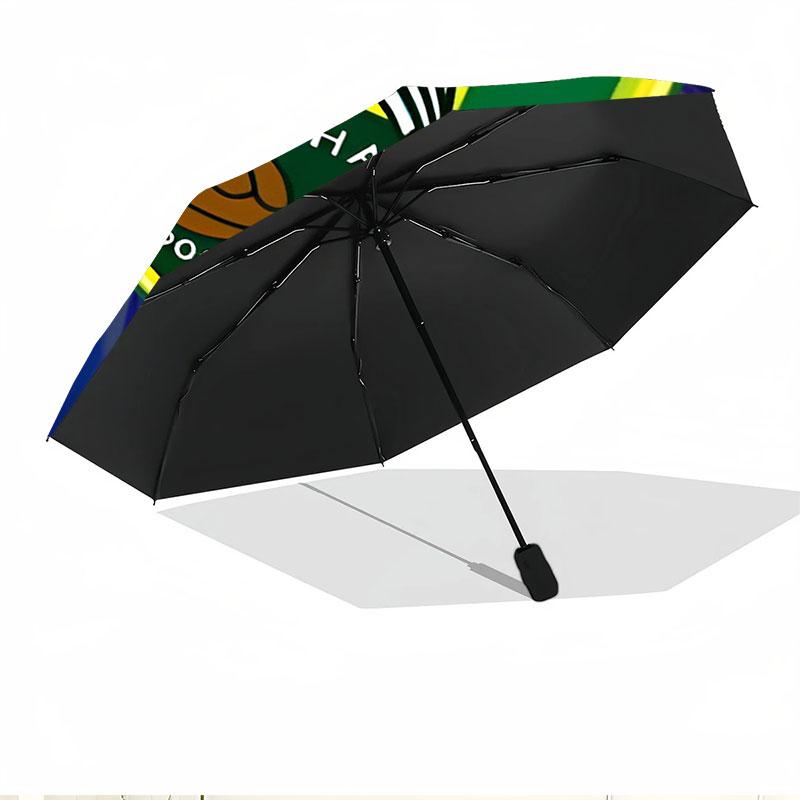 ADO Den Haag Print Automatic Open Close Umbrella, Portable Foldable Umbrella, for Outdoor Commute Camping Trip, Ideal Birthday Gift