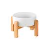 1800ml Elevated Ceramic Cat Bowl Raised Pet Food Bowl with Wooden Stand Anti Vomiting Dog Water Food Dish for Cats Small And Medium Dogs