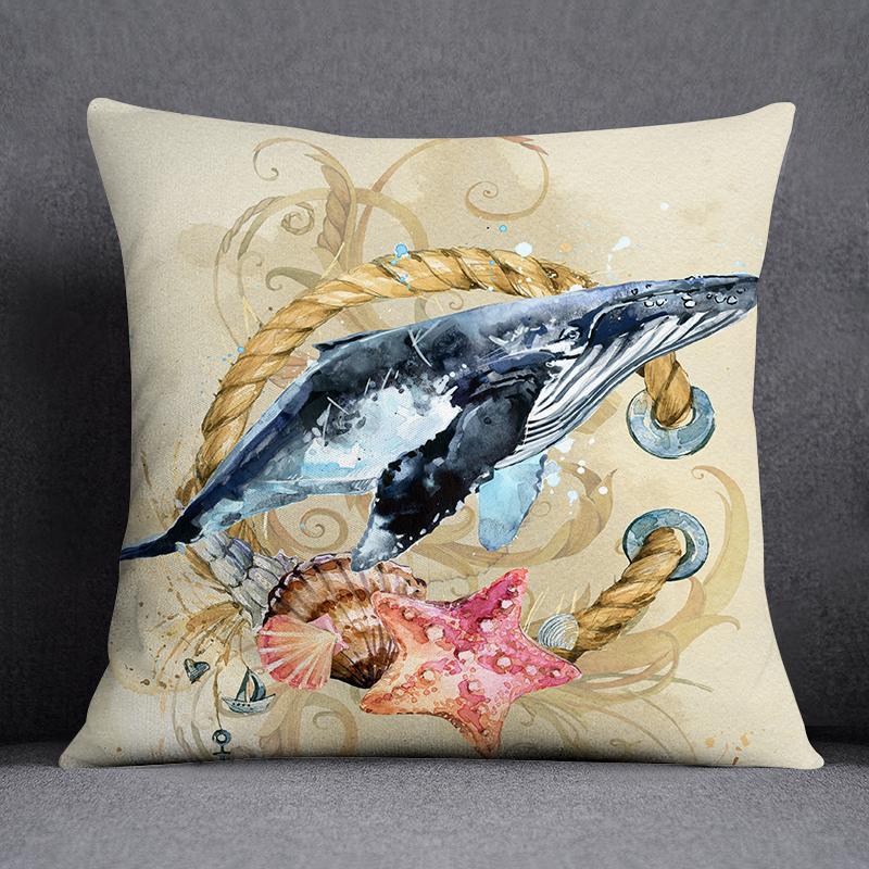 Наволочка с изображением морского животного и русалки, украшение для дома, квадратная наволочка, украшение для дома и офиса, наволочка