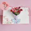 For Mom&Wife Mother's Day Teacher's Day Flower Greeting Cards Pop Up Blessing Card 3D Bouquet Card