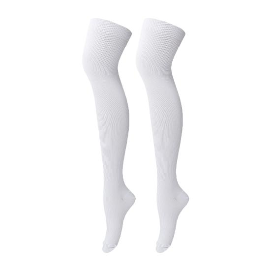 1 Pair Compression Stockings Women Men Thigh High Closed Toe 20-30 MmHg Graduated Support Compression Socks