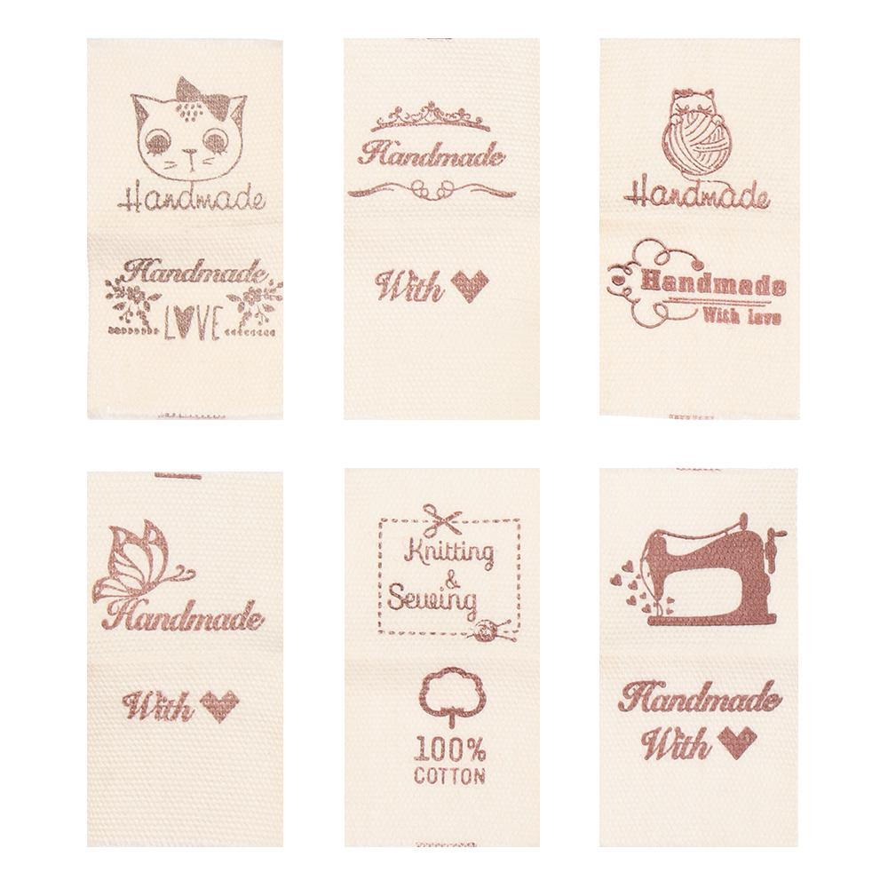 Cat Knitting Wool Ball Sewing Accessories Clothing Tags Cloth Garment Labels Handmade With Love