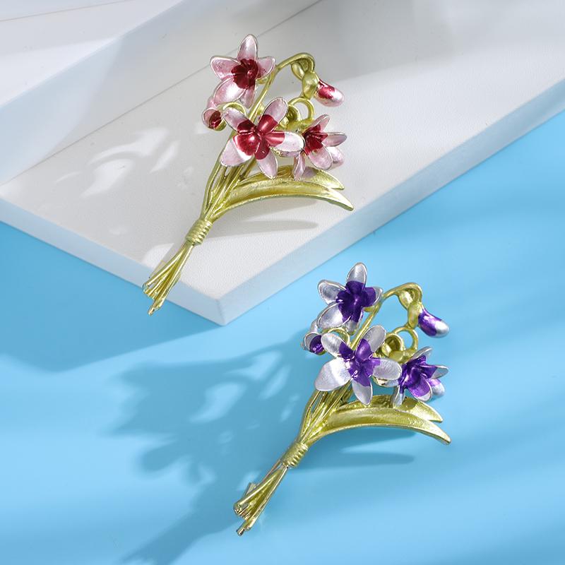 Blucome Брошь с фиолетовым цветком, женская брошь для пальто, костюма, булавки для лацканов, значки, ювелирные изделия для свадебной вечеринки, подарки на Новый год