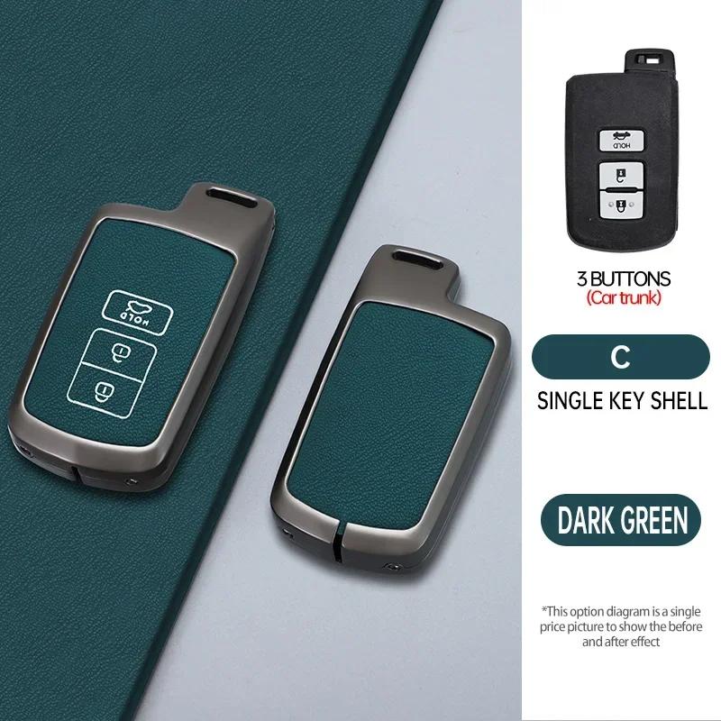 Zinc Alloy Leather Car Key Case Keychain Suitable for S0 Camry Corolla Avalon Rav4 Land Cruiser Smart Key Case 2/3/4 Buttons JH0