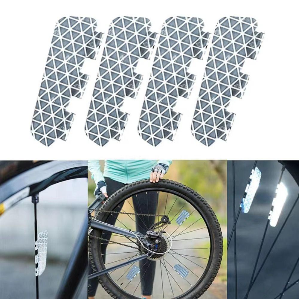4pcs Luminous Bicycle Reflective Strips Self-Adhesive Bicycle Reflective Night Riding