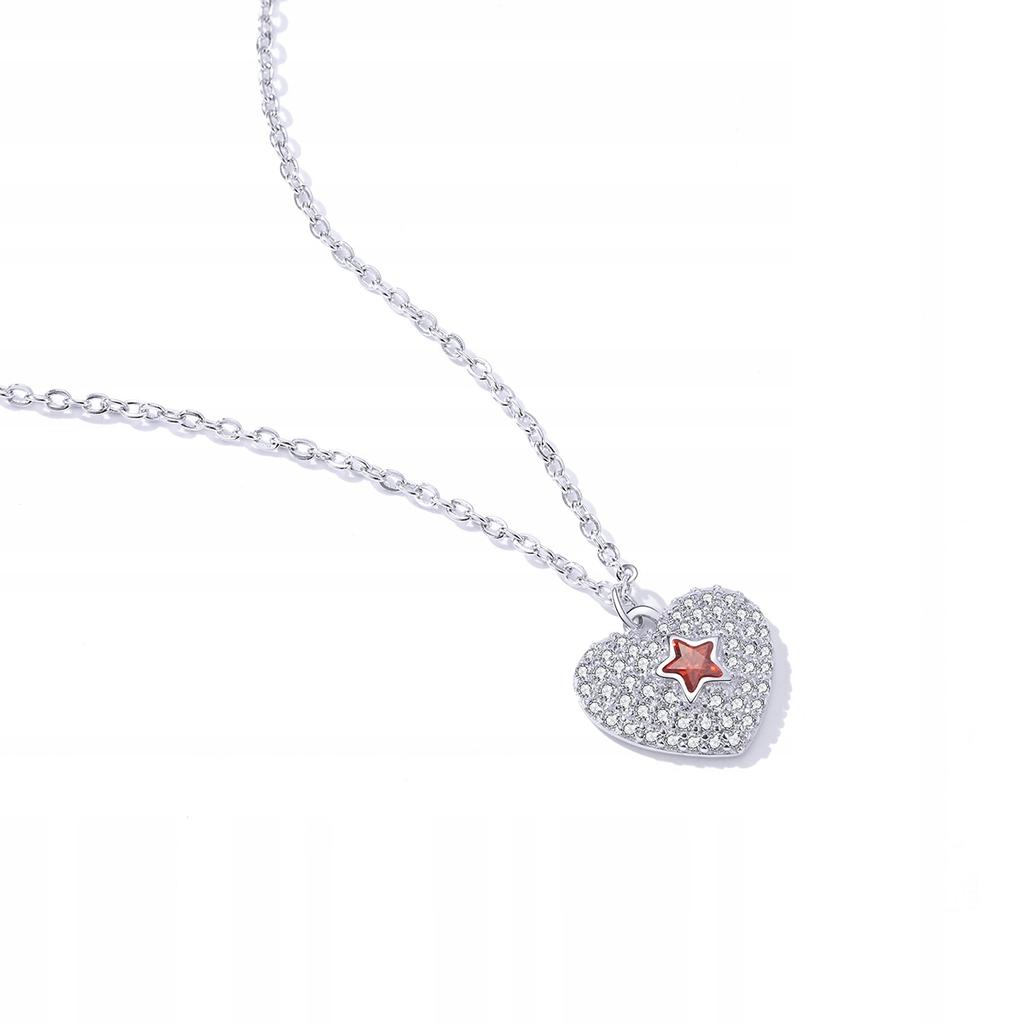 Chain Pr 925 Heart With Cubic Zirconia Crystal Heart Star