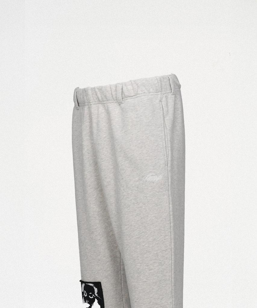 KAMIYA Girl Patch Bootcut Sweat Pants - Gray