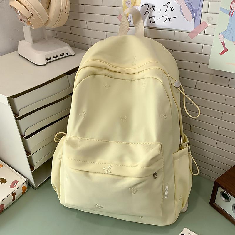 Modern Korea Pastel Butterfly Bow Printed Backpack With Nylon Material For School And Daily Use
