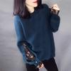 Autumn and Winter Vacation Two-piece Chiffon Sleeve Stitching Pullover Sweater Long-sleeved Fashion Sweater