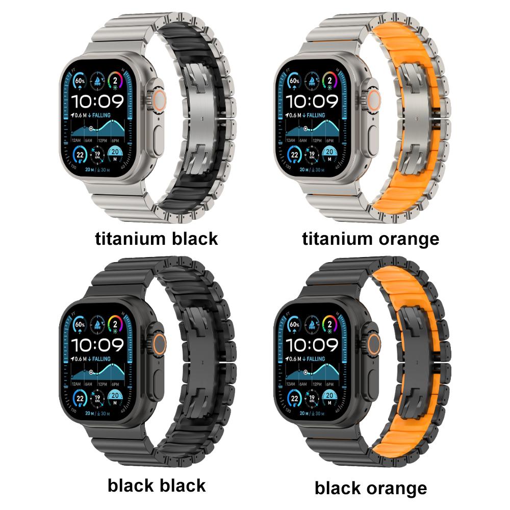Титановый ремешок для Apple Watch Ultra3 2 1 49 мм Ремешок Серия 11 10 46 мм 7 8 9 45 мм 5 6 45 мм Se Резиновый ремешок для часов Без зазоров Браслет
