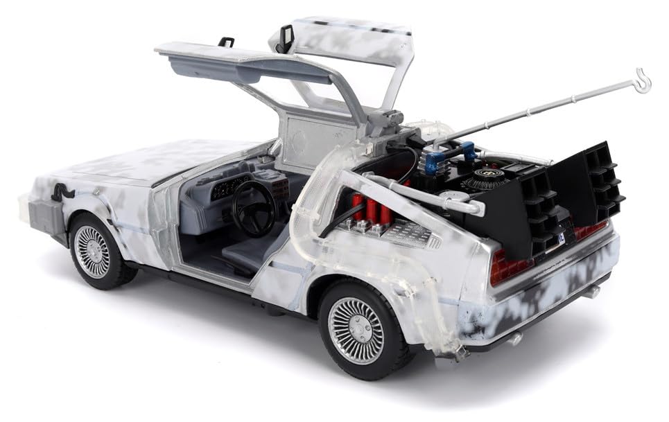 Kyosho Jada Toys Hollywood Rides Серия «Назад в будущее» Масштаб «Назад в будущее I Машина времени Замороженная версия с полной фигуркой JADA36145 1/24