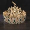 Baroque Large Diadem Bridal Crown Pageant Miss Tiaras Headdress Bride Wedding Dress Hair Jewelry Accessories