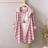 Sunscreen Shirts Women's Hooded Plaid Long-sleeved Loose Tops Thin Coats Cardigans