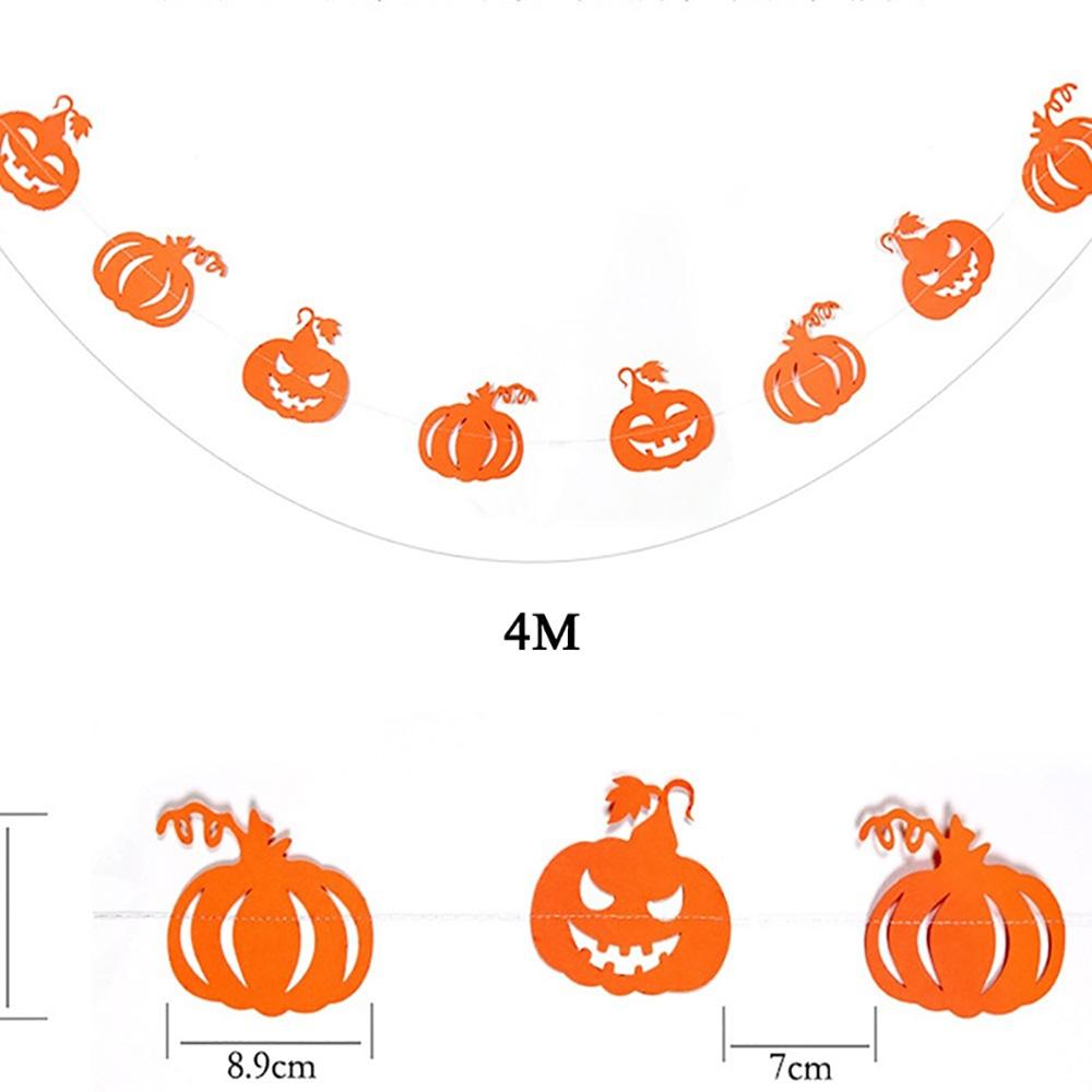 Хэллоуин Бумажная Гирлянда С 4М Веревкой Оранжевый Черный Летучая Мышь Паук Тыква Для Хэллоуина Вечеринка Дома DIY Подвесной Орнамент Украшения Поставки