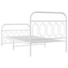 Vidaxl Metalowa Rama Łóżka Z Wezgłowiem I Zanóżkiem, Biała, 100X200 Cm