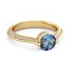 London Blue Topaz Pave Split Band Ring - 925 Sterling Silver Gold Vermeil