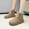 Женские зимние теплые ботинки на платформе, нескользящие зимние ботинки на молнии с подкладкой из искусственного меха, удобные короткие ботинки для ходьбы с подкладкой из плюша, обувь для женщин