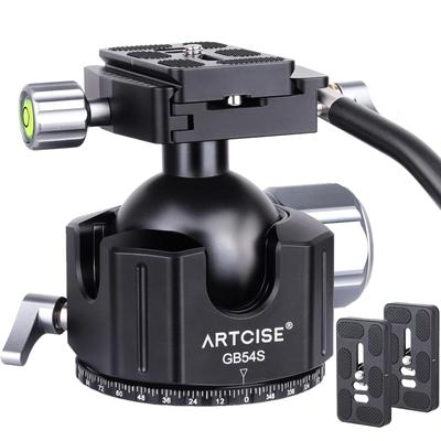 ARTCISE 54 мм Низкий центр тяжести Рукоятка Шаровая головка CNC Прецизионная обработка Алюминиевая штативная головка 360 градусов Вращение Панорама Свободная Видео головка с двумя