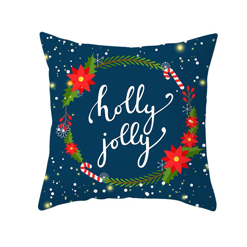 Персиковая кожа Рождественский принт Наволочка Мультяшное животное Дом Диван Подушка Чехол Прикроватная Спальня Подушка
