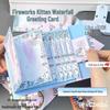 Набор для DIY открытки «Котенок-фейерверк-водопад» для Циси, Дня святого Валентина или дня рождения лучшей подруги