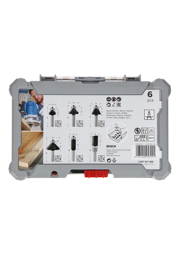 Bosch Набор бит 6 2607017468 Фрезер/Триммер (6 видов, шт.)