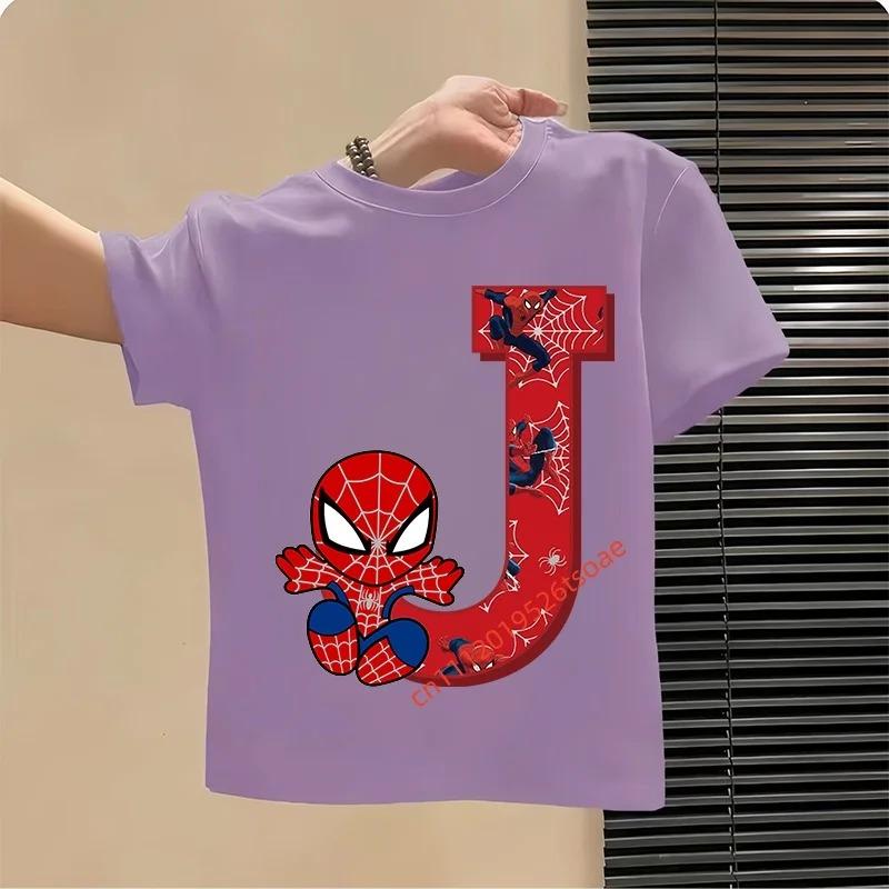 Spider-Man 2026 New Style Children's Pure Cotton Short-Sleeved Girls' Casual Boys' Sport Shirt Top Summer T-Shirt Cartoon Print
