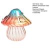 Mini Mushroom Shape Vase Colorful Transparent Glass Hydroponic Vase Flower Plant Display Vase Home Decoration