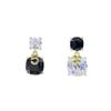Exquisite and Luxurious Asymmetric Black and White Crystal Earrings, Suitable for Women's Luxury Accessories