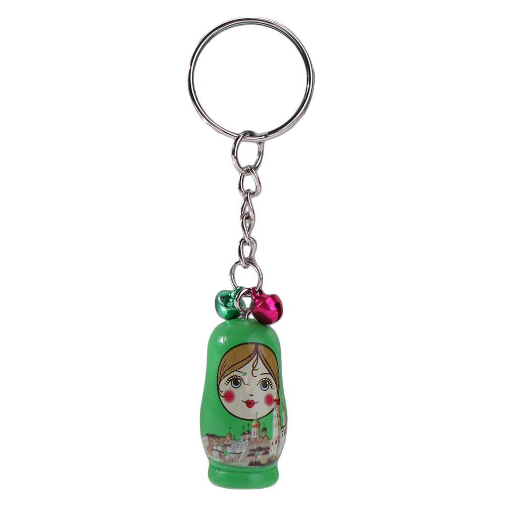Key Rings Wooden Stacking Dolls Pendant Babushka Matryoshka Figurines Key Ring Gift