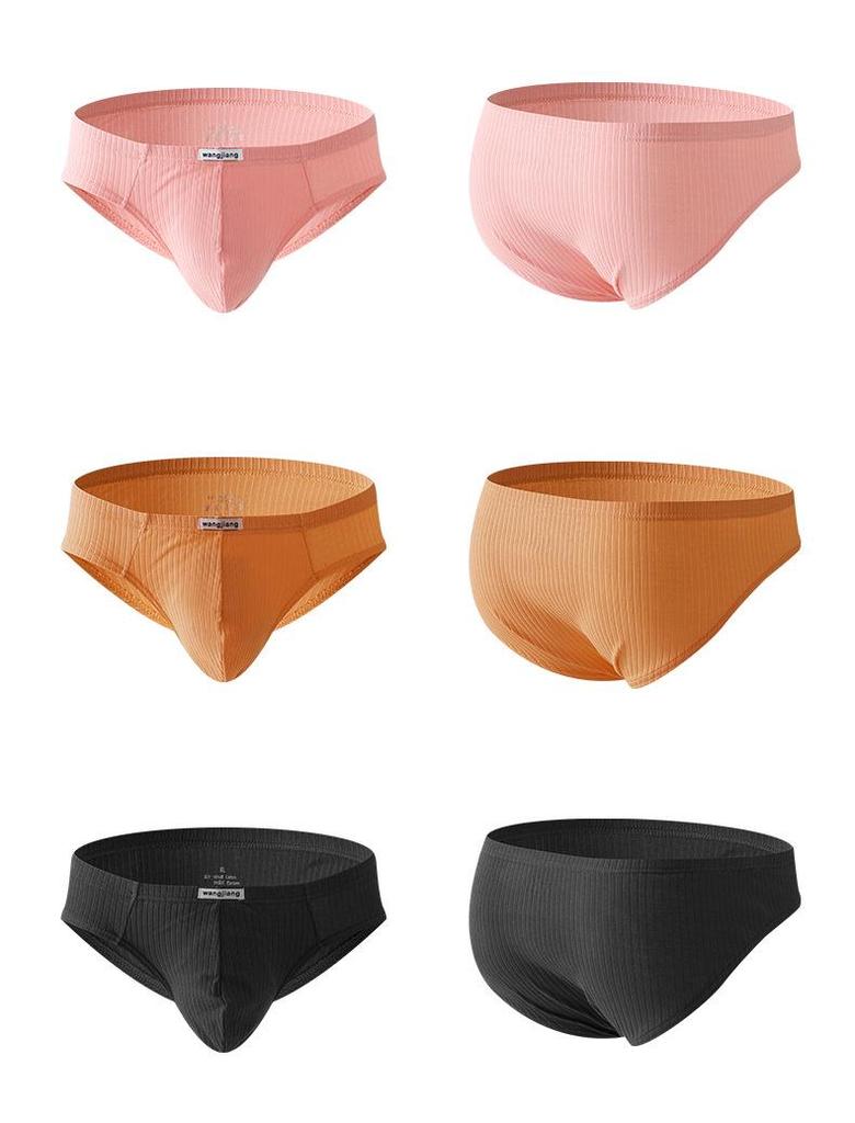 Мужские трусы-слипы в рубчик из хлопка - Сексуальные, дышащие и модные с U-выпуклой вставкой