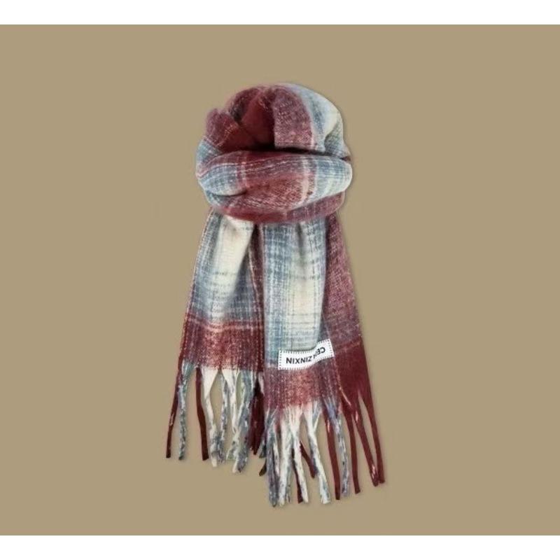 Christmas Scarf Collection Red Scarf Female Autumn and Winter White Student Warm New Scarf Couple Gift