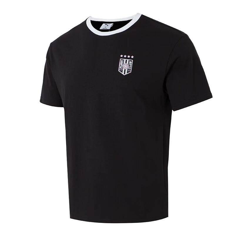 PUMA T Shirts Unisex Black Crew Neck Moderate Straight Fit 631722-01