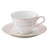 Cup & Saucer (for Both Coffee and Tea), 220cc, Lacewood Gold and Pink Fine Porcelain, Y9587A/1507-4