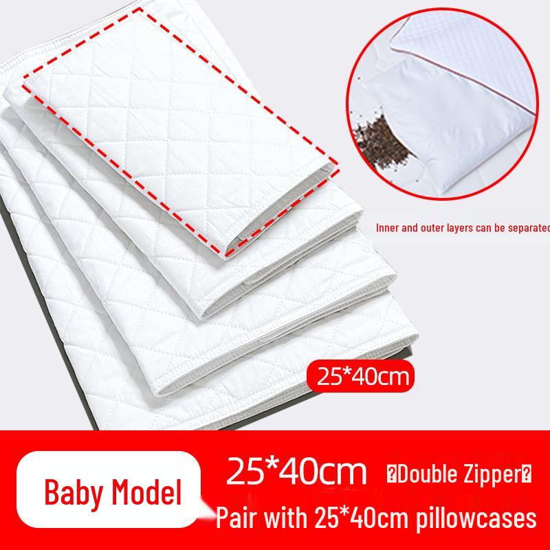 Наволочка для подушки с гречневой лузгой: Чистый хлопок, Двойная молния, Утолщенный, Безопасный для детей мешок для наполнителя подушки, Домашний текстиль.