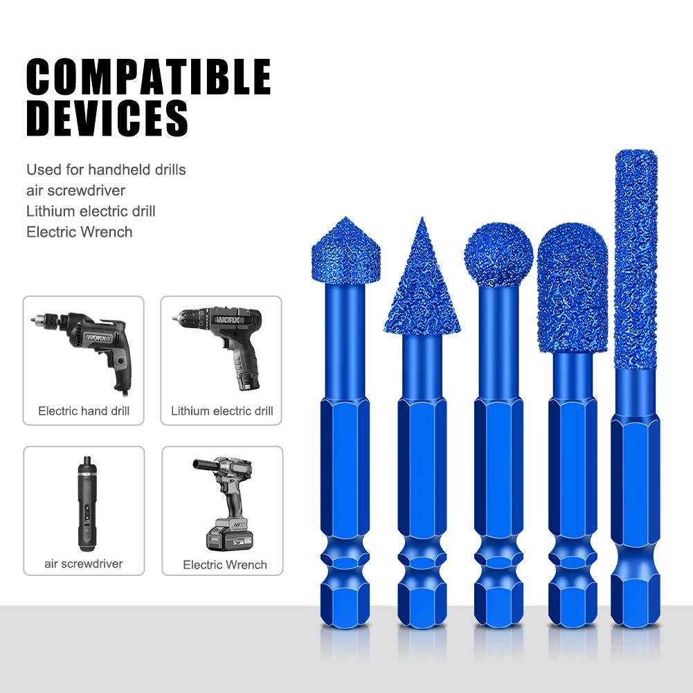 Шлифовальная головка с шестигранным хвостовиком, шлифовальная головка для мрамора, плитки и камня, новый тип паяной сверлильно-шлифовальной головки