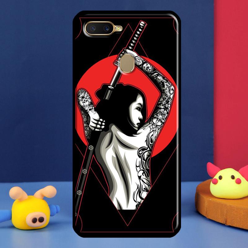 Чехол Аниме Девушка Самурай для Oppo A16 A76 A96 A58 A78 A98 A5 A9 A91 A15 A17 A77 A52 A72 A74 A94 A54S A57S