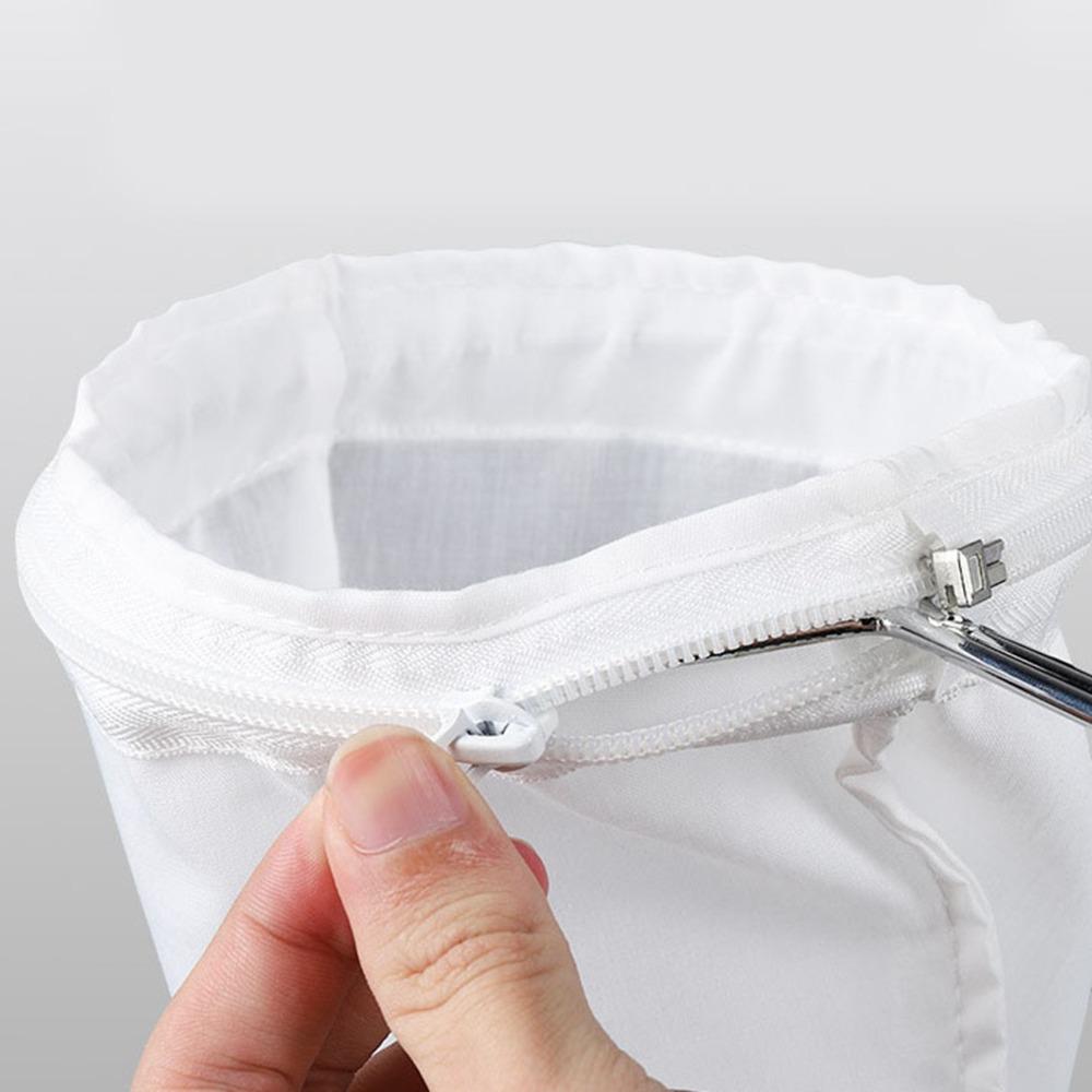 Fine Mesh Tea Filter Cloth Zipper Closure Cotton Filter Sock For Restaurant Use