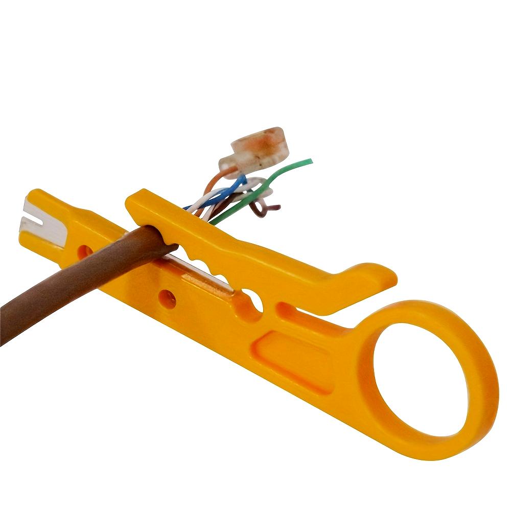 Yellow Portable Wire Stripper and Crimper Pliers Compact Cable Cutter Tool for UTP/STP Data Wires, Safe and Easy To Use Ideal for Modular Connectors