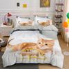 3D Милый Кот Комплект Пододеяльника, Милый Домашний Кот Постельное Белье Размер Полный Квин Король, Милые Животные Роскошные Пододеяльники Подарки Домашний Текстиль
