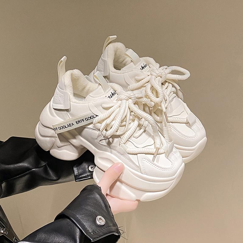 Aphixta 2024 Кроссовки Ботинки Увеличивающие Рост Женская Обувь Платформа Массивная Подошва Ботинки Толстая Подошва Обувь на Шнуровке Женская