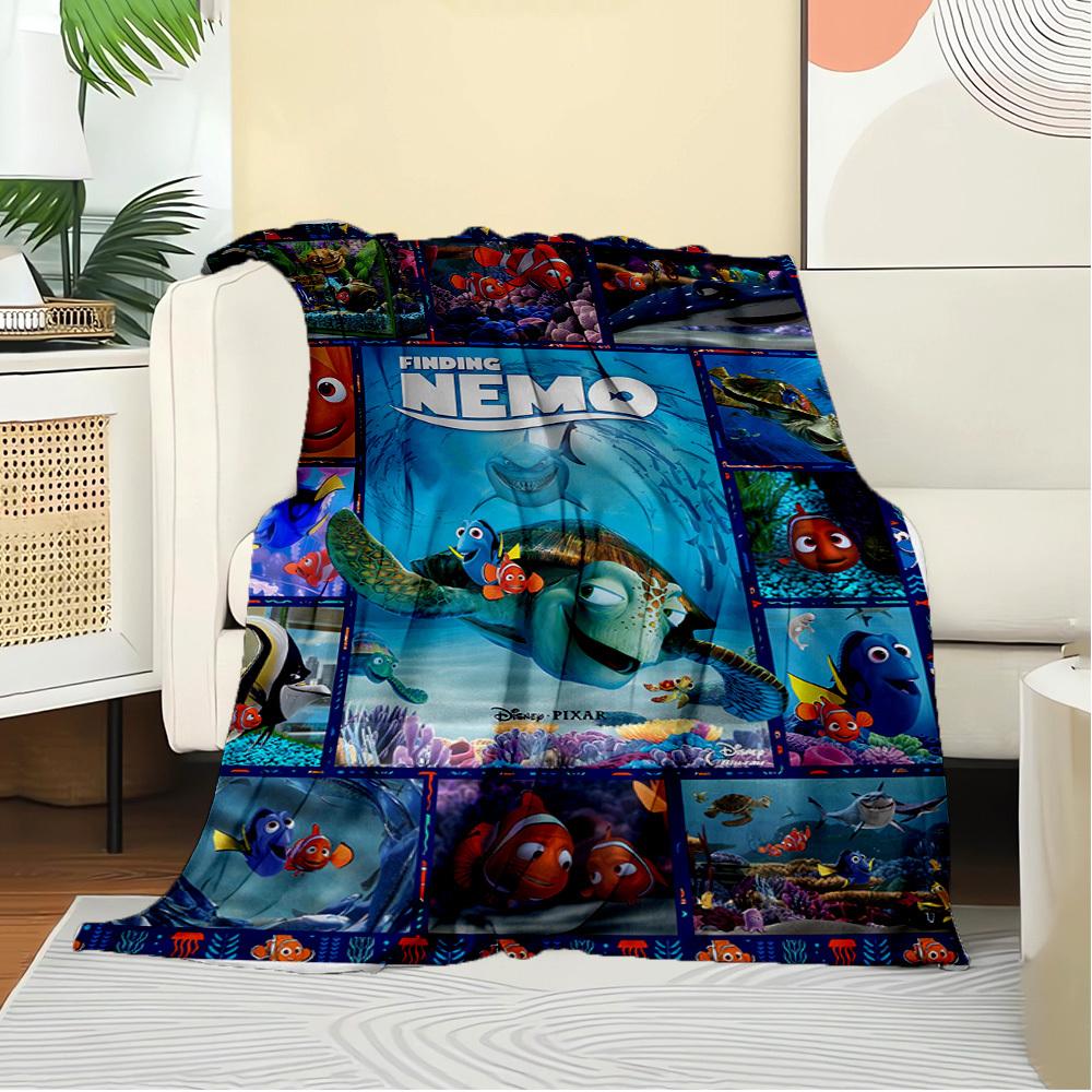 1pc Flannel Finding Nemo Ocean Life Theme Bed Throw Blanket Sofa Blanket Gift Home Decor Blue Ocean World Pattern Room