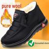Men's Wool-Cotton High-Top Winter Boots - Velvet-Lined, Non-Slip, Warm, Extra Thick Soft Sole for Elderly.