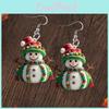 Themed Snowman Christmas Pattern Women Acrylic Earrings For Winter And Holiday