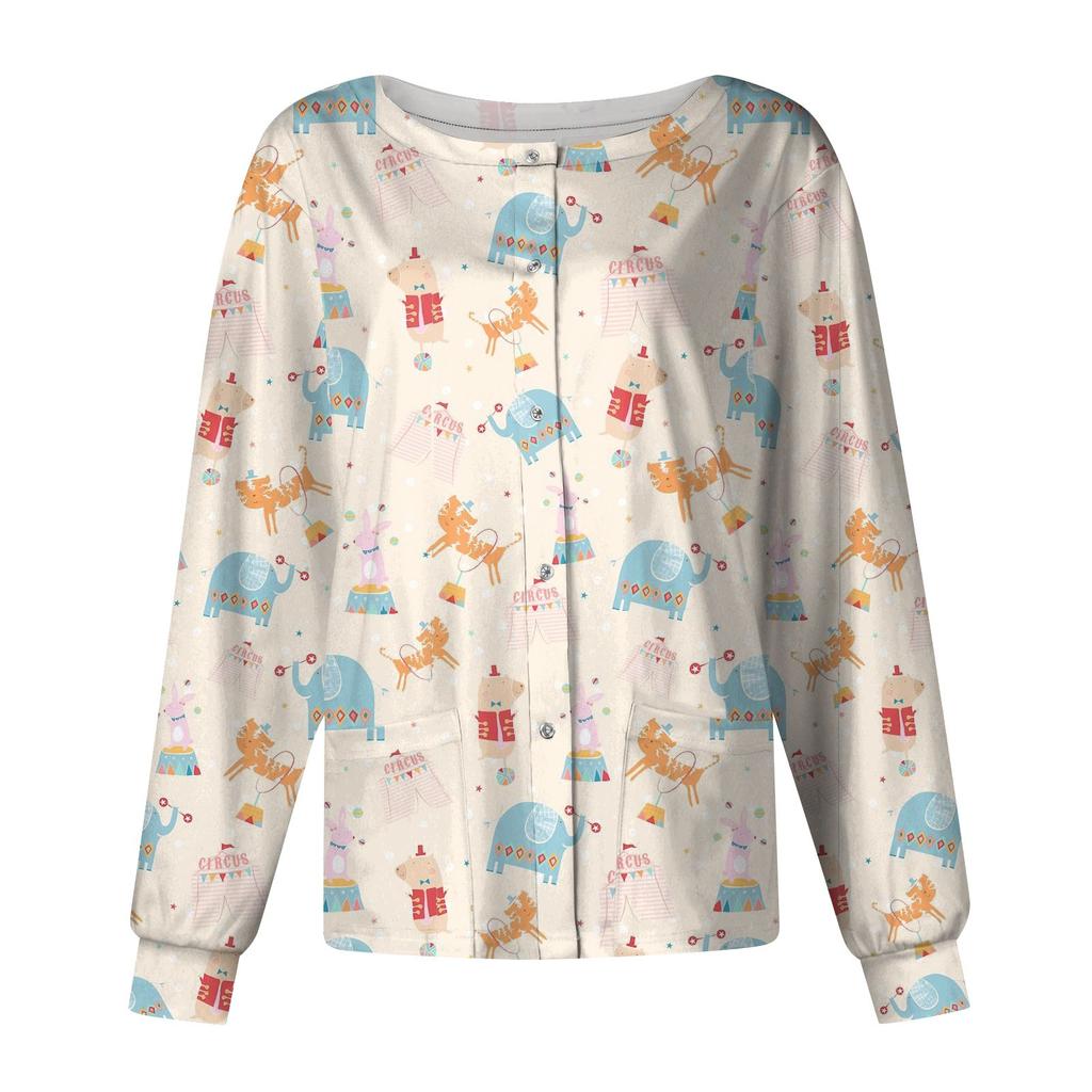 Женский однобортный защитный комбинезон с длинным рукавом и карманом, рабочий воротник-стойка, кардиган, куртка, топ