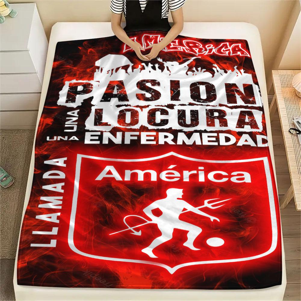 1PC America de Cali Patterned Flannel Blanket Suitable For All Seasons for Home Decor Warmth and Comfort Gifts Holiday Present